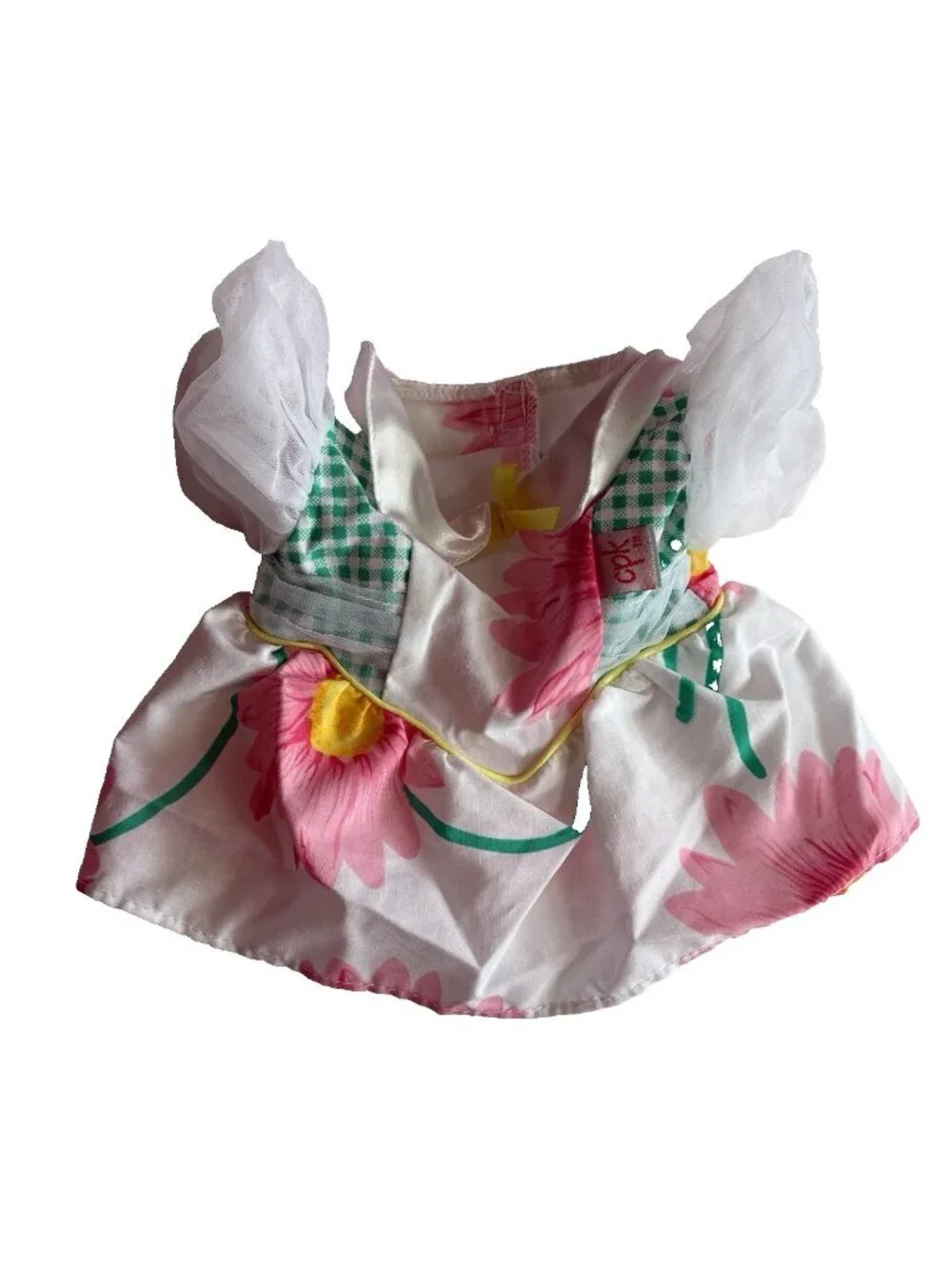 Vintage Cabbage Patch Kids Doll Dress Floral Puff Sleeve CPK Outfit